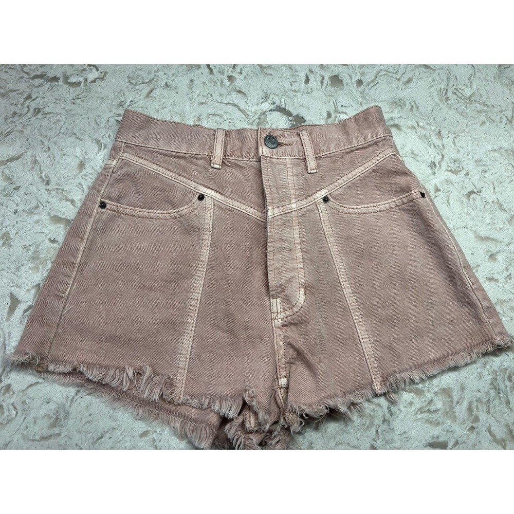 PACSUN Women's Pink Ultra High Rise Vintage Shorts Size 24 Button Fly